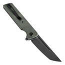 Tenable Anomaly T2038T2 – 3.14" Blackwash Nitro-V Tanto Blade, Green Micarta Handle with Liner Lock