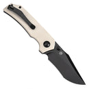 Tenable Fermi T1122A1 – 3.11" Black TiCN-Coated 14C28N Blade, Ivory White G10 Handle with Liner Lock