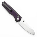 Tenable Beaver T1105V1 – 3.44" Stonewashed Nitro-V Drop Point Blade, Purple and Black G10 Handle with Crossbar Lock