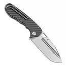 Tenable Bömbur T1054A3 – 3.53" Stonewashed D2 Blade, Twill Carbon Fiber Handle with Liner Lock