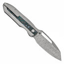Thunderhead Damascus Stonewashed Titanium with Artic Storm Carbon Fiber