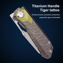 Remette 3.15" RT-Peregrine Falcon M390 Blade Brown Titanium Handles RTT1-CX