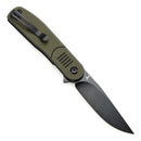 Tenable Einar Folding Knife 3.13" Blackwash Nitro-V Blade, Olive Green & Black G10 Handle - T2072A1