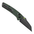 Kansept Main Street 3.36" Black Stonewashed 154CM Green Micarta T1015V6
