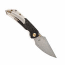 Kansept Fenrir 3.48" Damascus Beadblasted Titanium+ Shred Carbon Fiber Black K1034B1