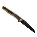Kansept Arcus K1046A4 – Black Stonewashed CPM-S35VN Blade, Golden Titanium & Black Micarta, Ostap Hel Design