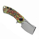 Kansept Mini Korvid 1.45" Stonewashed 154CM G10 with Undead Print-Yellow T3030B4