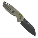 Tenable Model 6 T1022V2 – 3.1" Blackwash 14C28N Blade, Green Micarta Handle with Crossbar Lock