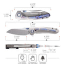 Remette Kestrel RTPO-D – 2.83" S35VN Reverse Tanto, Titanium Gray & Timascus