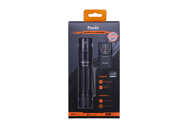 Fenix PD36R Pro 2800 Lumen USB-C Rechargeable Flashlight w/ E03R V2 Holiday Kit