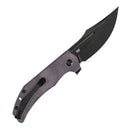 Tenable Orion B1089C1 – 3.07" Blackwash Nitro-V Clip Point Folding Knife, Purple Micarta Handle, Liner Lock, JB Stout Design