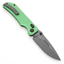 Tenable Eaglestrike T1095V3 – 3.73" Stonewashed Nitro-V Drop Point Blade, Green Anodized Aluminum Handle with Diamond Pattern