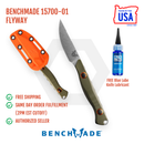 Benchmade 15700-01 FLYWAY Fixed Blade Knife 2.70" CPM-S90V OD Green G-10
