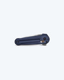 Benchmade Lowden 491 closed view – Crater Blue aluminum handle