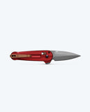 Benchmade Lowden 491GY-01 blade detail – M390 gray Cerakote spear point