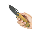 Kubey Knife Tityus 3.39" D2 Amber KUB322M