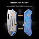 Remette RT-Woodpecker 2.95" M390 Reverse Tanto Knife – Crystallized Titanium Handle RTWP-IB