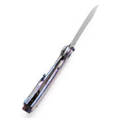 Kansept Tipper 3.38" Damascus Titanium with Lightning Strike Finish Blue Purple K1079A3