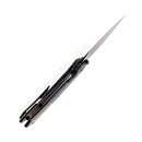 Kansept Fenrir 3.48" CPM-S35VN Black Stonewashed Titanium + Rose Pattern Carbon Fiber Blue Black K1034A11