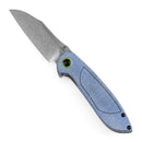 Kansept Prometheus 3.29" Stonewashed 14C28N Blue Micarta T1040A3