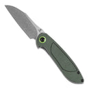 Kansept Prometheus 3.29" Stonewashed 14C28N Green Micarta T1040A2