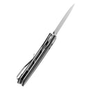 Tenable Raven T2109V1 – 3.14" Stonewashed 14C28N Drop Point Blade, Twill Carbon Fiber Laminate over G10 Handle, Crossbar Lock – Designed by Black Bird Blades