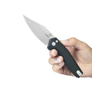 Kubey Knife Hades Button Lock Black 3.43 inch 14C28N Black G-10 KUB394A