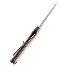 Kansept Qilin 3.43" 154CM Blackwash Brown Micarta Handles - T1047A3