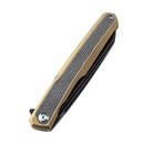Kansept Arcus K1046A4 – Black Stonewashed CPM-S35VN Blade, Golden Titanium & Black Micarta, Ostap Hel Design