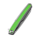 Kansept Arcus K1046A2 – 3.43" Stonewashed CPM-S35VN Wharncliffe Blade, Stonewashed Titanium Handle with Grass Green G-10 Inlay