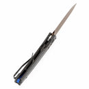 Tenable Raven T2109V6 – 3.14" Rose Gold Coated 14C28N Drop Point Blade, Black Micarta Handle, Crossbar Lock – Designed by Black Bird Blades