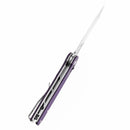 Tenable Shard 3.47" Stonewashed 14C28N Purple G10 with Diamond Pattern T1006V5