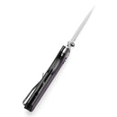 Tenable Beaver T1105V1 – 3.44" Stonewashed Nitro-V Drop Point Blade, Purple and Black G10 Handle with Crossbar Lock