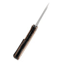 Tenable Bömbur T1054A2 – 3.53" Blackwash D2 Blade, Brown G10 Handle with Frag Pattern and Liner Lock