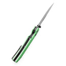 Tenable Eaglestrike T1095V3 – 3.73" Stonewashed Nitro-V Drop Point Blade, Green Anodized Aluminum Handle with Diamond Pattern