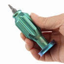 Kansept Drive-R-Saurus G018P2 with magnetic bits and green anodized titanium body