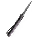 Tenable Raven T2109V7 – 3.14" Blackwashed 14C28N Drop Point Blade, Purple Micarta Handle, Crossbar Lock – Designed by Black Bird Blades