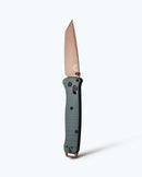 Benchmade Bailout 537FE-2601 front view – 3.38″ FDE PVD Battlewash CPM-S90V tanto folding knife