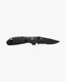 Benchmade Mini Griptilian 556SBK-S30V blade detail, black coated CPM-S30V drop-point