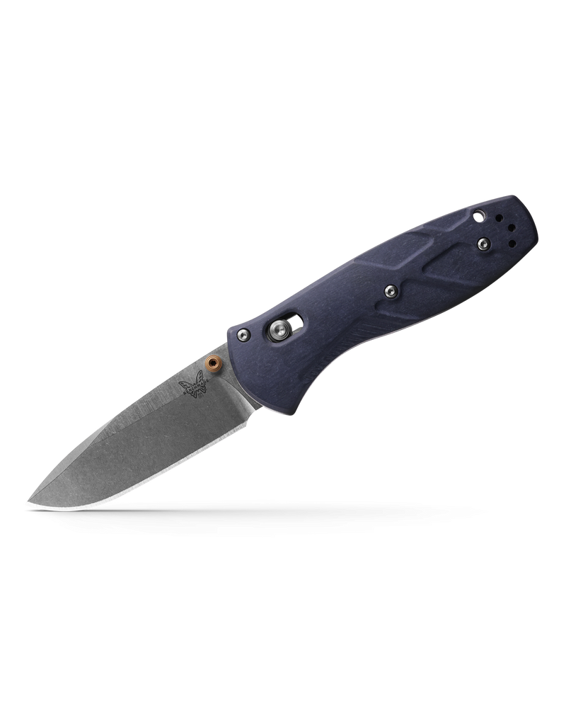 Benchmade 585-03 Mini Barrage Assisted Folding Knife 2.91" S30V Drop Point Blade Blue Canyon Richlite Handles