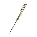 Kansept Prickle Flipper Knife – 3.53" CPM-S35VN Blade, Brass Handle, Max Tkachuk Design K1012B1
