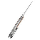 Kansept Fenrir K1034P1 – 3.48″ CPM‑S35VN Harpoon-Flipper, Titanium with Amber Ultem Inlay