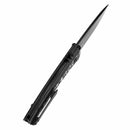 Kansept Thumb Stub Raven K2109A1 – 3.13" CPM 20CV Stonewashed Blade, Blackwash Titanium & Black/White Nebula Carbon Fiber, Frame Lock