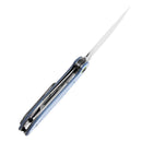 Kansept Prometheus 3.29" Stonewashed 14C28N Blue Micarta T1040A3