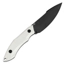 Tenable Luccio G007A3 – 3.81" Blackwash 14C28N Blade, White G10 Handle