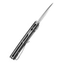 Tenable Raven T2109V1 – 3.14" Stonewashed 14C28N Drop Point Blade, Twill Carbon Fiber Laminate over G10 Handle, Crossbar Lock – Designed by Black Bird Blades
