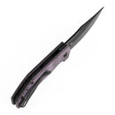 Tenable Orion B1089C1 – 3.07" Blackwash Nitro-V Clip Point Folding Knife, Purple Micarta Handle, Liner Lock, JB Stout Design