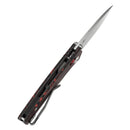 Tenable Raven T2109V3 – 3.14" Stonewashed 14C28N Drop Point Blade, Red & Black G-mascus Handle, Crossbar Lock – Designed by Black Bird Blades