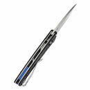 Tenable Raven T2109V4 – 3.14" Stonewashed 14C28N Drop Point Blade, Black G10 Handle, Crossbar Lock – Designed by Black Bird Blades