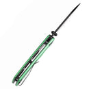 Tenable Kryo T1001V1 – 3.58" Blackwash 14C28N Blade, Green Anodized Aluminum Handle with Liner Lock